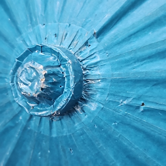 Colorful Aqua Blue Asian inspired paper parasol! - Picture 6 of 9